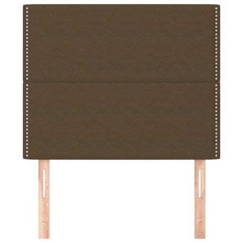 Têtes de lit 2 pcs Marron Foncé 90x5x78/88 cm Tissu - Photo n°3; ?>