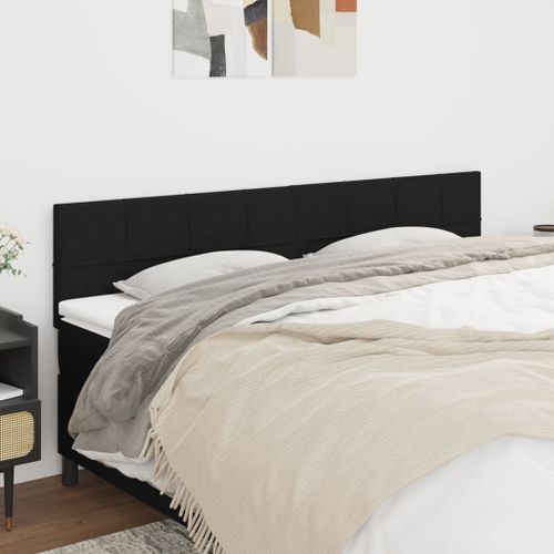 Têtes de lit 2 pcs Noir 100x5x78/88 cm Tissu 2 - Photo n°2; ?>