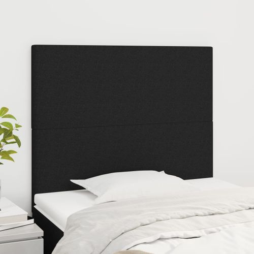 Têtes de lit 2 pcs Noir 100x5x78/88 cm Tissu - Photo n°2; ?>