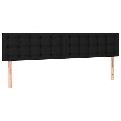 Têtes de lit 2 pcs Noir 100x5x78/88 cm Tissu - Photo n°2; ?>