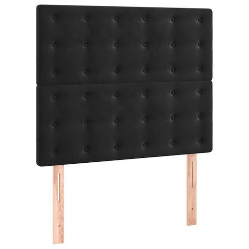 Têtes de lit 2 pcs Noir 100x5x78/88 cm Velours - Photo n°2; ?>