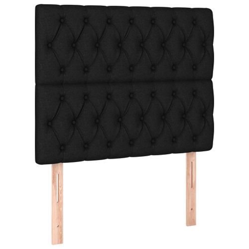 Têtes de lit 2 pcs Noir 100x7x78/88 cm Tissu - Photo n°2; ?>