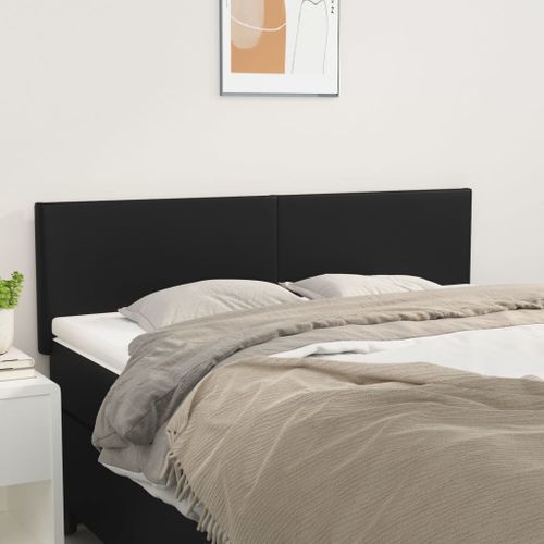 Têtes de lit 2 pcs Noir 72x5x78/88 cm Similicuir - Photo n°2; ?>