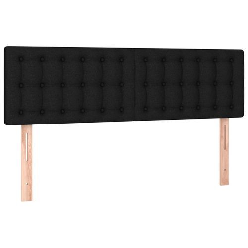 Têtes de lit 2 pcs Noir 72x5x78/88 cm Tissu - Photo n°2; ?>