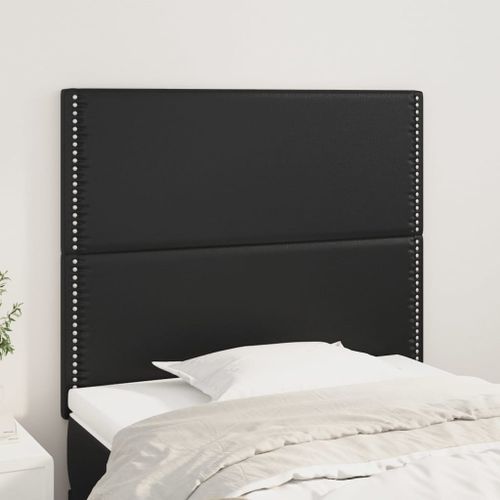 Têtes de lit 2 pcs Noir 80x5x78/88 cm Similicuir 2 - Photo n°2; ?>