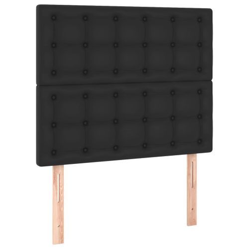 Têtes de lit 2 pcs Noir 80x5x78/88 cm Similicuir - Photo n°2; ?>