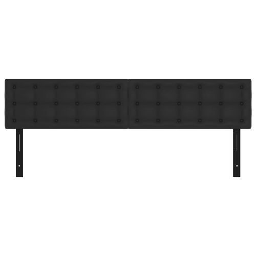 Têtes de lit 2 pcs noir 80x5x78/88 cm similicuir - Photo n°3; ?>