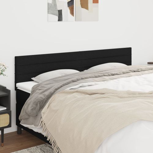 Têtes de lit 2 pcs Noir 80x5x78/88 cm Tissu - Photo n°2; ?>