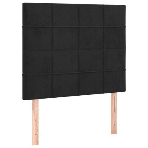 Têtes de lit 2 pcs Noir 80x5x78/88 cm Velours - Photo n°2; ?>