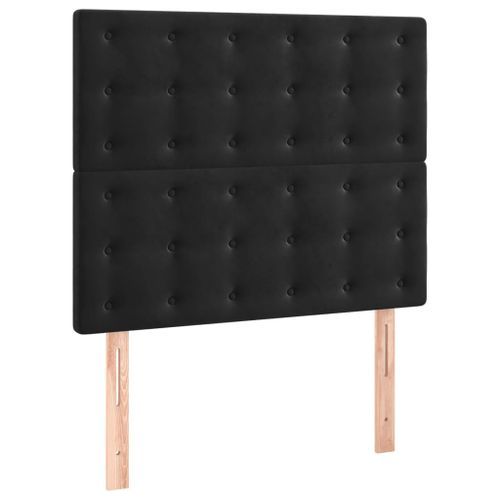 Têtes de lit 2 pcs Noir 80x5x78/88 cm Velours - Photo n°2; ?>