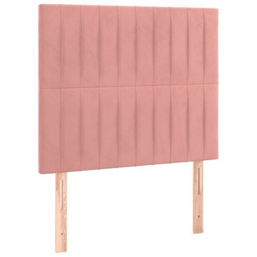 Têtes de lit 2 pcs Rose 100x5x78/88 cm Velours - Photo n°2; ?>