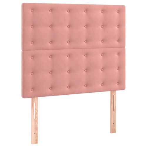 Têtes de lit 2 pcs Rose 100x5x78/88 cm Velours - Photo n°2; ?>