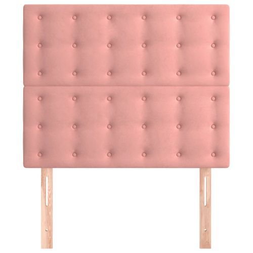 Têtes de lit 2 pcs Rose 100x5x78/88 cm Velours - Photo n°3; ?>