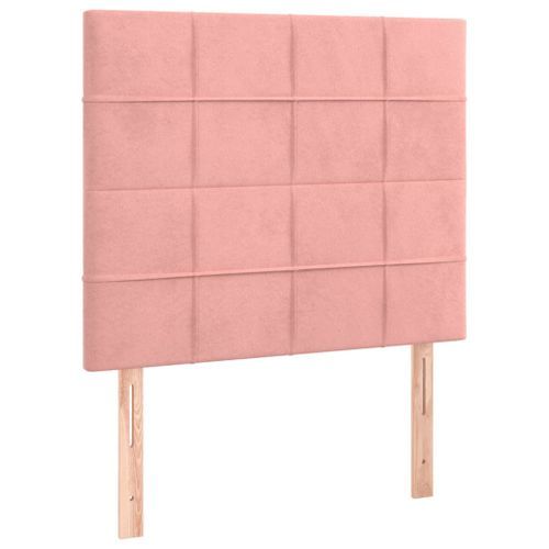 Têtes de lit 2 pcs Rose 80x5x78/88 cm Velours - Photo n°2; ?>