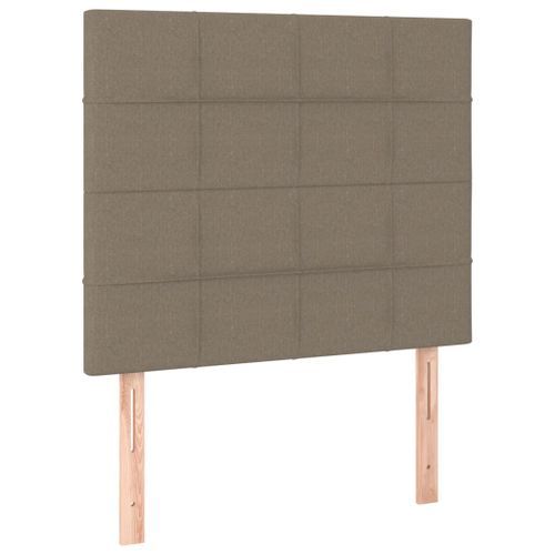 Têtes de lit 2 pcs Taupe 100x5x78/88 cm Tissu - Photo n°2; ?>