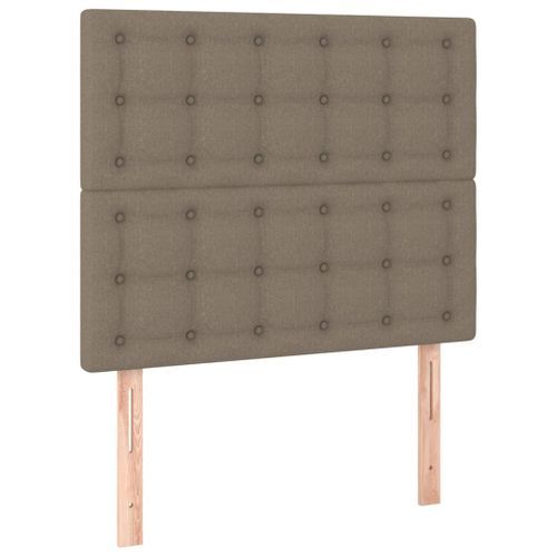 Têtes de lit 2 pcs Taupe 100x5x78/88 cm Tissu - Photo n°2; ?>