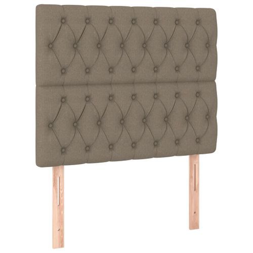 Têtes de lit 2 pcs Taupe 100x7x78/88 cm Tissu - Photo n°2; ?>