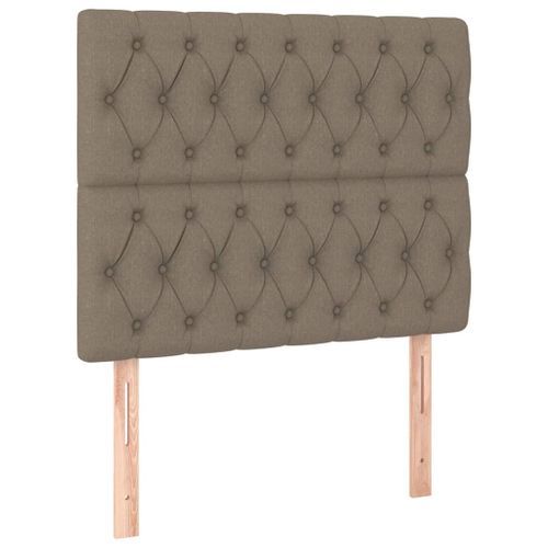 Têtes de lit 2 pcs Taupe 90x7x78/88 cm Tissu - Photo n°2; ?>