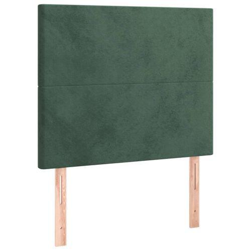 Têtes de lit 2 pcs Vert foncé 100x5x78/88 cm Velours - Photo n°2; ?>