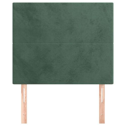 Têtes de lit 2 pcs Vert foncé 100x5x78/88 cm Velours - Photo n°3; ?>