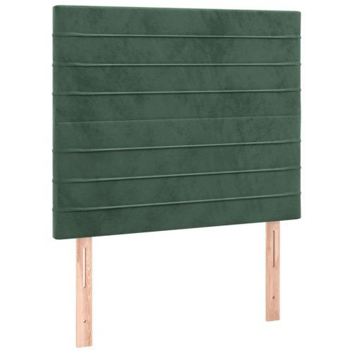 Têtes de lit 2 pcs Vert foncé 100x5x78/88 cm Velours - Photo n°2; ?>