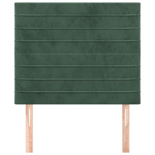 Têtes de lit 2 pcs Vert foncé 100x5x78/88 cm Velours - Photo n°3; ?>