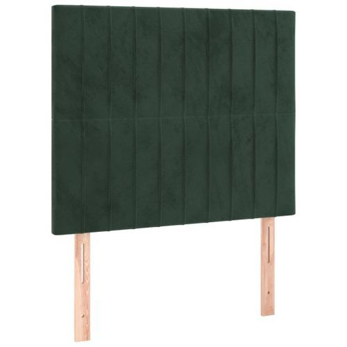 Têtes de lit 2 pcs Vert foncé 100x5x78/88 cm Velours - Photo n°2; ?>