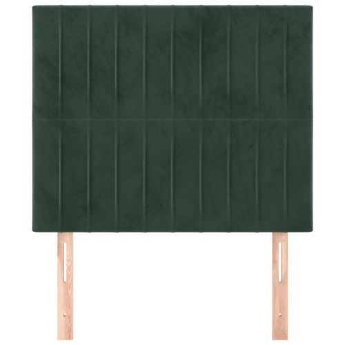 Têtes de lit 2 pcs Vert foncé 100x5x78/88 cm Velours - Photo n°3; ?>