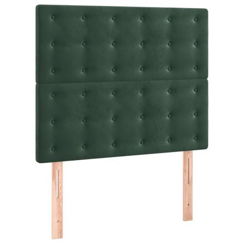 Têtes de lit 2 pcs Vert foncé 100x5x78/88 cm Velours - Photo n°2; ?>