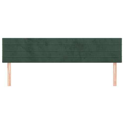 Têtes de lit 2 pcs Vert foncé 80x5x78/88 cm Velours - Photo n°3; ?>