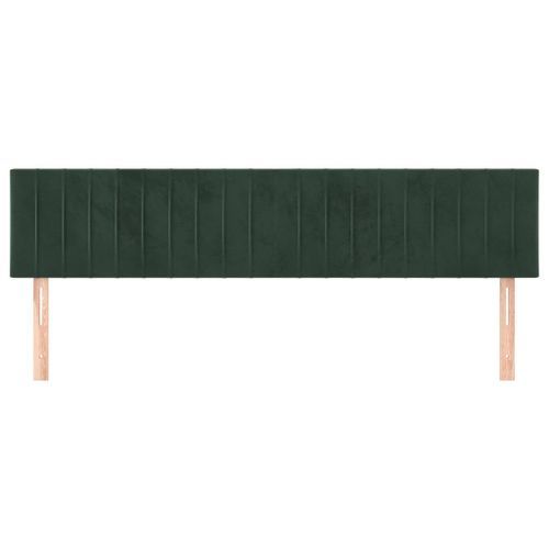 Têtes de lit 2 pcs Vert foncé 80x5x78/88 cm Velours - Photo n°3; ?>