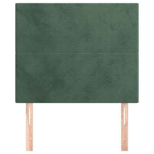 Têtes de lit 2 pcs Vert foncé 80x5x78/88 cm Velours - Photo n°3; ?>