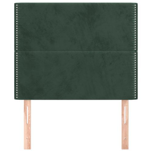 Têtes de lit 2 pcs Vert foncé 80x5x78/88 cm Velours - Photo n°3; ?>