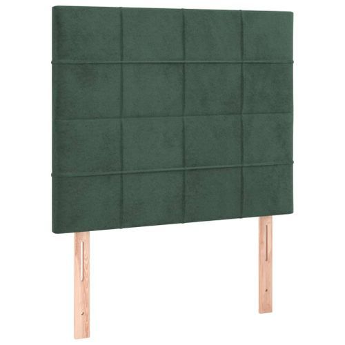 Têtes de lit 2 pcs Vert foncé 80x5x78/88 cm Velours - Photo n°2; ?>