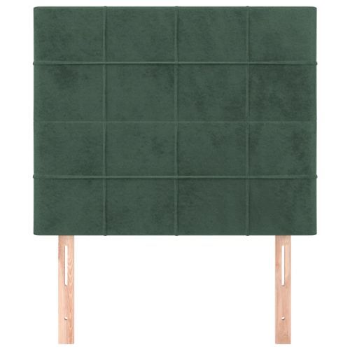 Têtes de lit 2 pcs Vert foncé 80x5x78/88 cm Velours - Photo n°3; ?>