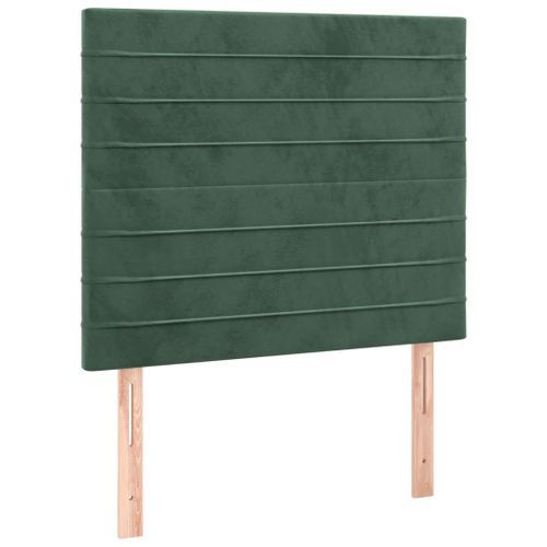 Têtes de lit 2 pcs Vert foncé 80x5x78/88 cm Velours - Photo n°2; ?>