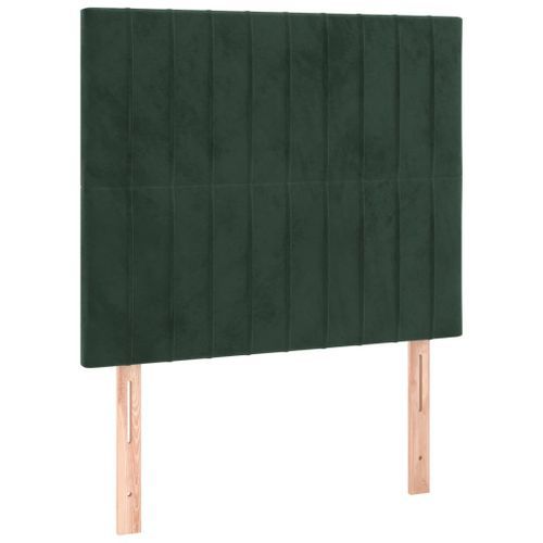 Têtes de lit 2 pcs Vert foncé 80x5x78/88 cm Velours - Photo n°2; ?>