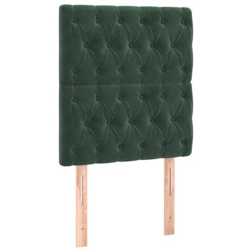 Têtes de lit 2 pcs Vert foncé 80x7x78/88 cm Velours - Photo n°2; ?>