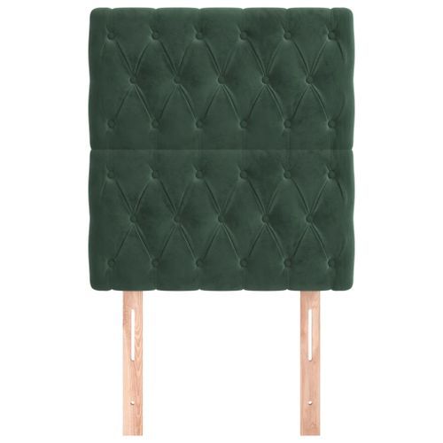 Têtes de lit 2 pcs Vert foncé 80x7x78/88 cm Velours - Photo n°3; ?>