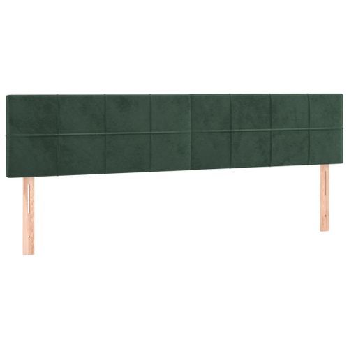 Têtes de lit 2 pcs Vert foncé 90x5x78/88 cm Velours - Photo n°2; ?>