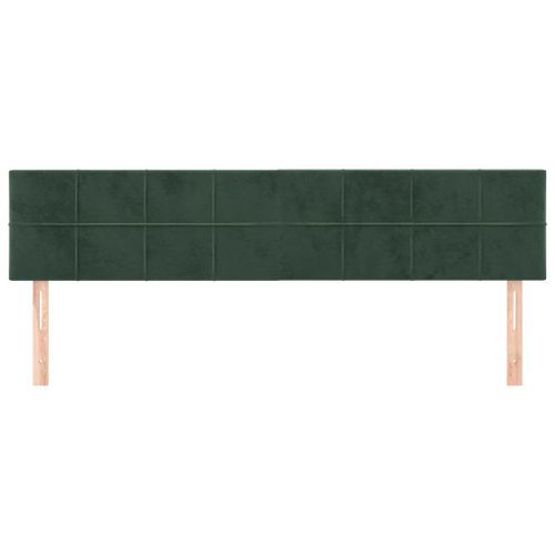 Têtes de lit 2 pcs Vert foncé 90x5x78/88 cm Velours - Photo n°3; ?>