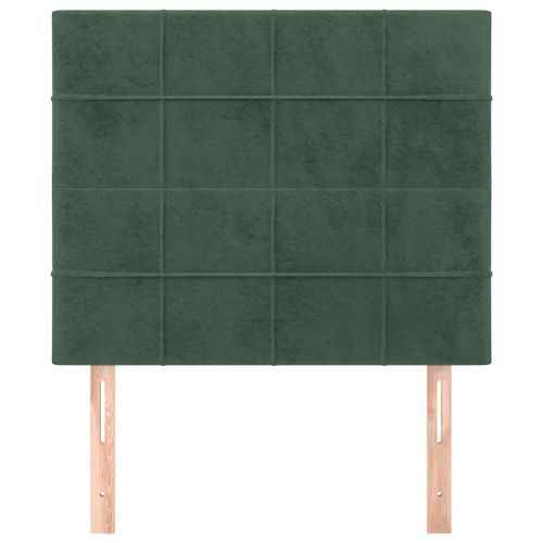 Têtes de lit 2 pcs Vert foncé 90x5x78/88 cm Velours - Photo n°3; ?>