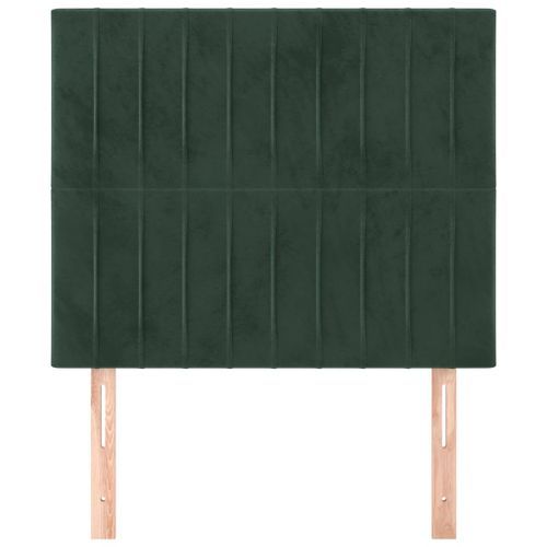 Têtes de lit 2 pcs Vert foncé 90x5x78/88 cm Velours - Photo n°3; ?>