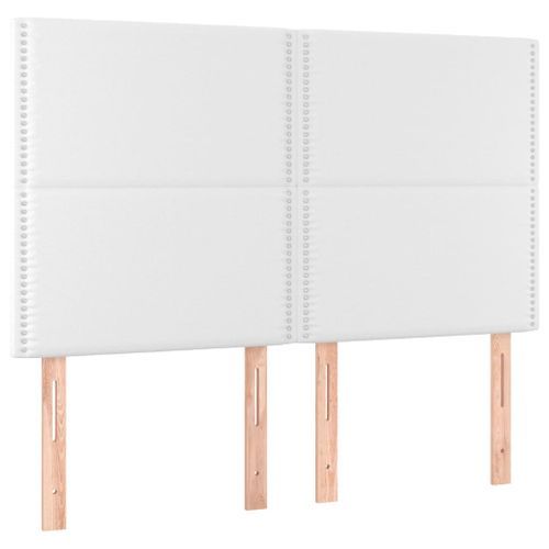 Têtes de lit 4 pcs Blanc 72x5x78/88 cm Similicuir - Photo n°2; ?>