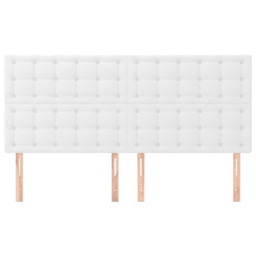 Têtes de lit 4 pcs Blanc 90x5x78/88 cm Similicuir - Photo n°3; ?>