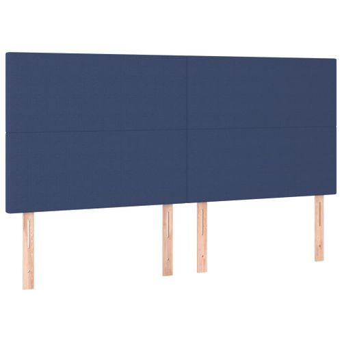 Têtes de lit 4 pcs Bleu 100x5x78/88 cm Tissu - Photo n°2; ?>