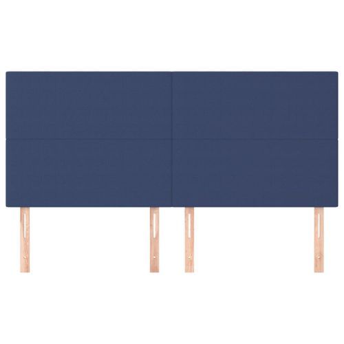 Têtes de lit 4 pcs Bleu 100x5x78/88 cm Tissu - Photo n°3; ?>