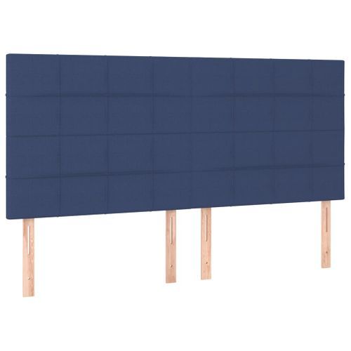 Têtes de lit 4 pcs Bleu 100x5x78/88 cm Tissu - Photo n°2; ?>