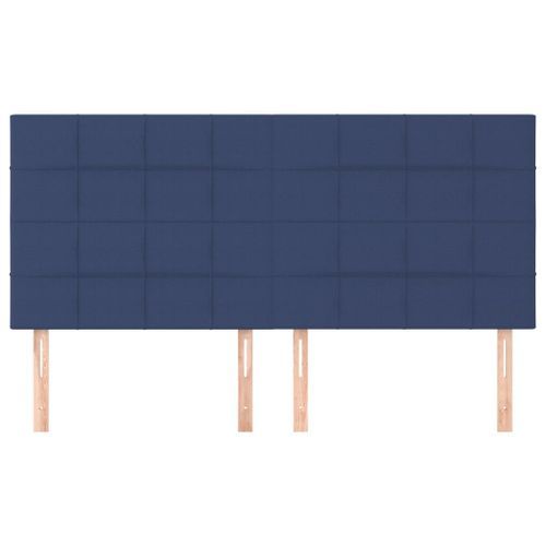 Têtes de lit 4 pcs Bleu 100x5x78/88 cm Tissu - Photo n°3; ?>