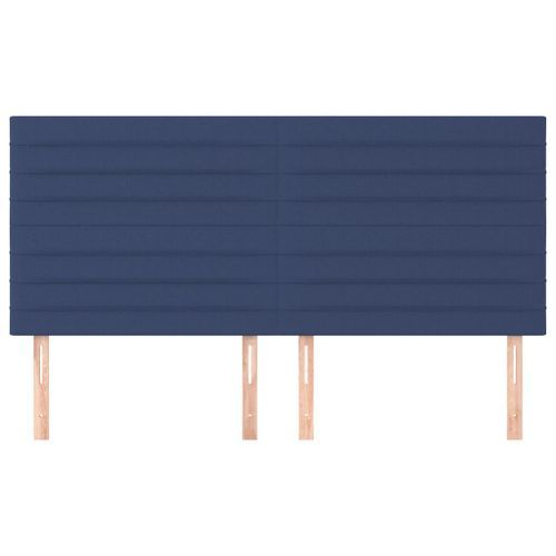 Têtes de lit 4 pcs Bleu 100x5x78/88 cm Tissu - Photo n°3; ?>